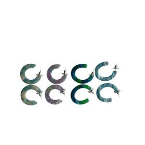 Acrylic Multicolor Hoop Earrings Sets (4)